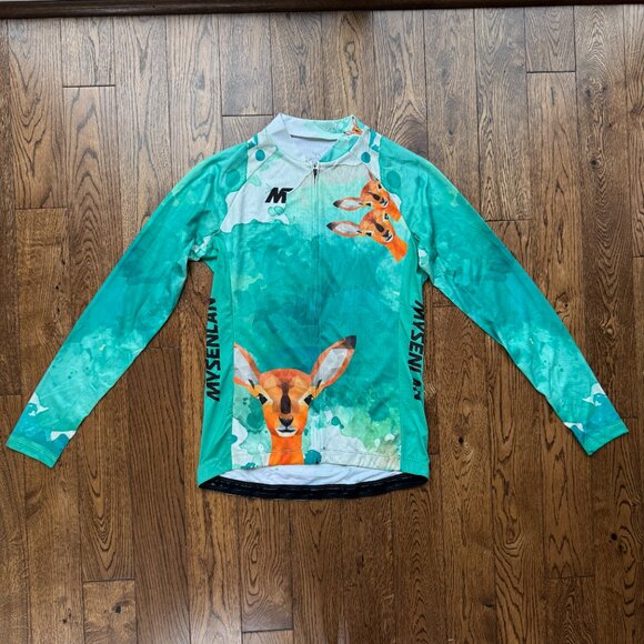 Mysenlan Women's Cycling Long Sleeve Breathable Jersey Green Nature Graphic XL - Picture 6 of 13